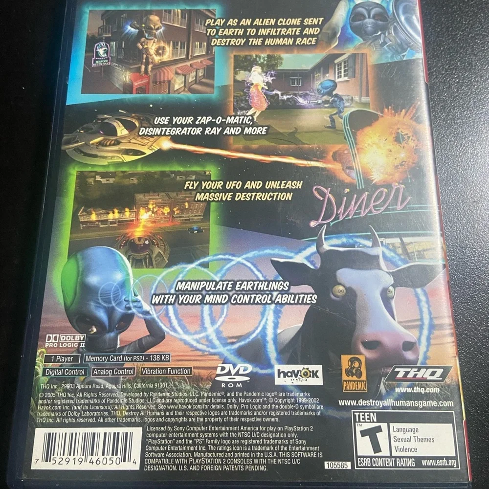 Destroy All Humans! Greatest Hits Game for the Sony play station 2 complete (B1)